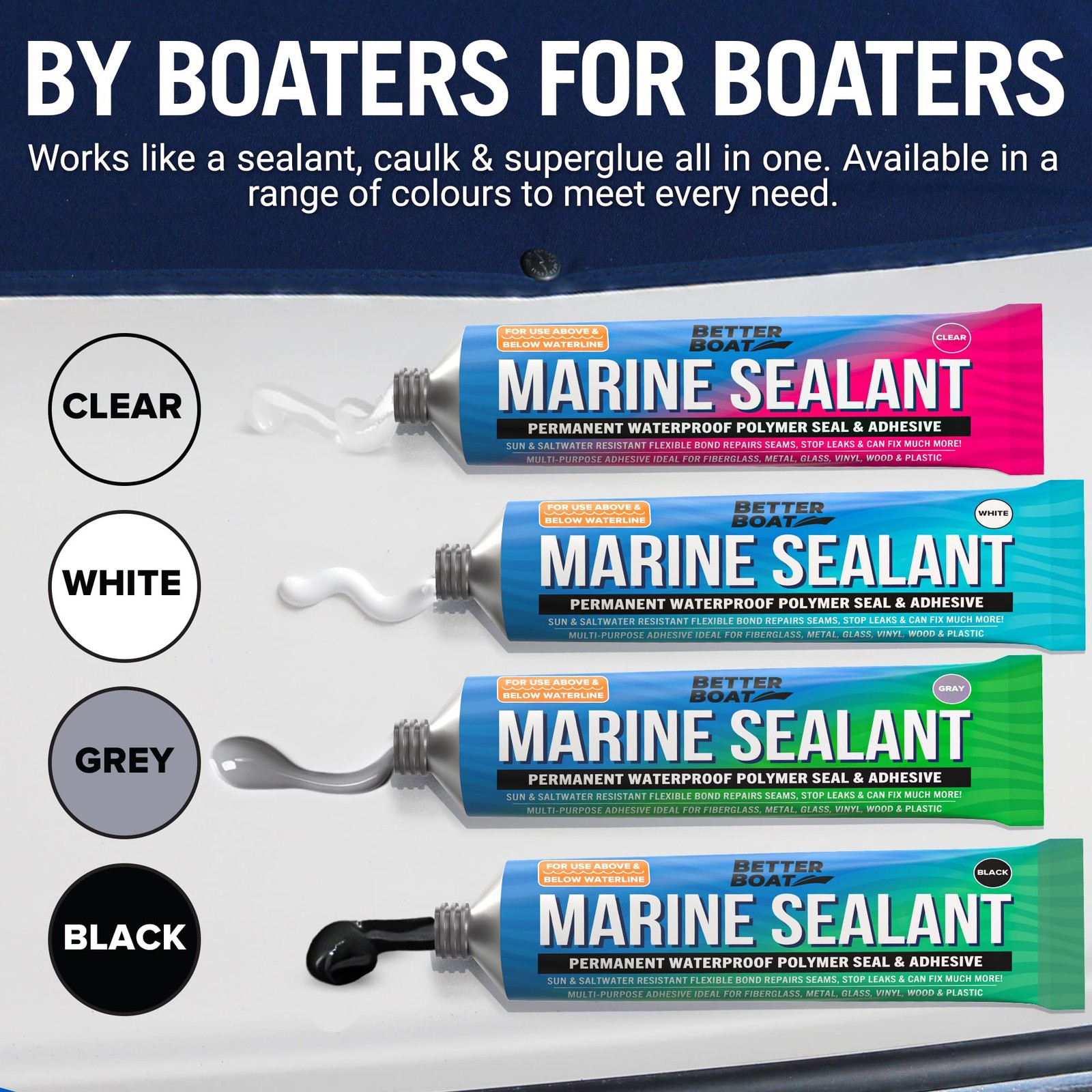 Marine Sealant and Adhesive, Waterproof Marine Grade Caulk, High-Temperature ...
