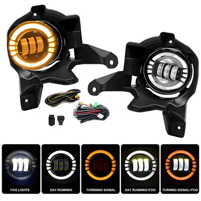 For 2013 2014 2015 Toyota RAV4 LED Fog Lights+DRL Turn Signal Front Bumper Lamps
