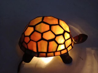 Loxton Lighting Tiffany Style Stained Glass Turtle Table Lamp 25W Preloved