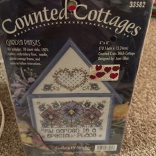 Vintage Gallery Of Stitches Bucilla Counted Cottages Garden Pansies 33582 6.5”