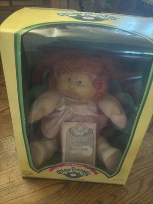 1985 Cabbage Patch Kid  Girl Red Hair Green Eyes In Box Never Removed All Papers