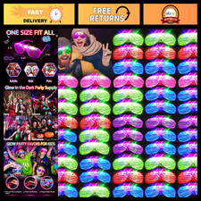 150PCS LED Light Up Glasses, 5 Colors, 3 Modes, Glow in the Dark Party Favors, N