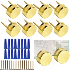 8 Pack Golden Upgraded 3-5mm Frameless Mirror Mounting Hardware Kit Dual