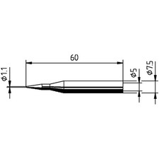 Image of Ersa Soldering Tip Pencil-Shaped 1.10mm 1pc