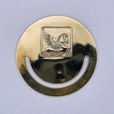 Vintage Readers Digest Bookmark Engraved Pegasus 2'' D Gold Toned