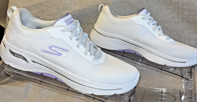Skechers Go Walk Arch Fit Elinda Sneakers Women's 8M White Lavender A289
