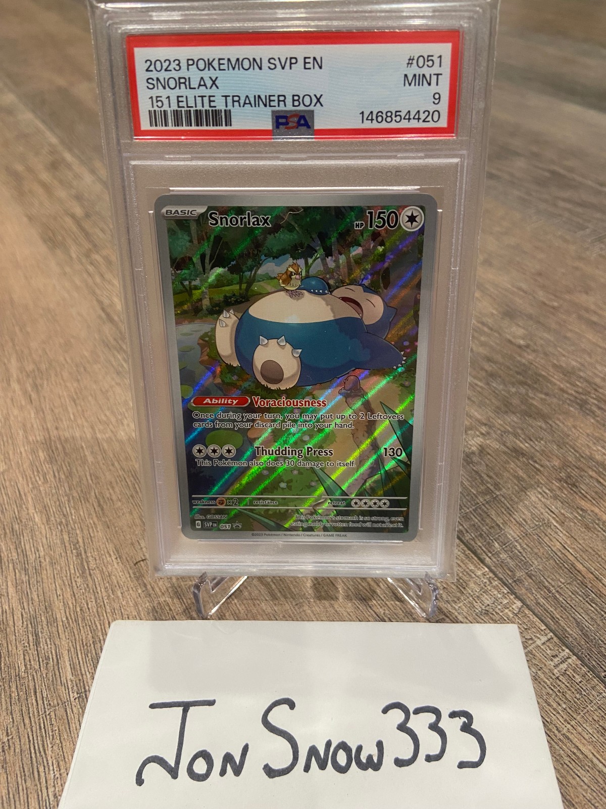 Snorlax #51 PSA 9 MINT Scarlet & Violet  Pokemon 151 FAST SHIPPING!