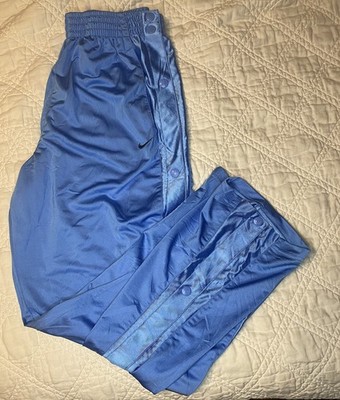 Nike Hoop Pants Mens Large Baggy Shiny Tear Away Snap Warm Up Ball Blue Vintage