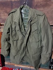 EXCELLENT USGI 1980s COAT COLD WEATHER FIELD OG-107 M-65 JACKET MEDIUM LONG