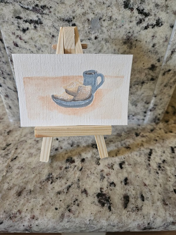 ACEO Original Acrylic Painting Tasty Beignets