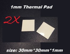 2x 1mm Thermal Conductive Compound Pad Heatsink Chip CPU GPU 30mm 30mm 1mm/pcs