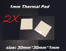 2x 1mm Thermal Conductive Compound Pad Heatsink Chip CPU GPU 30mm*30mm*1mm/pcs