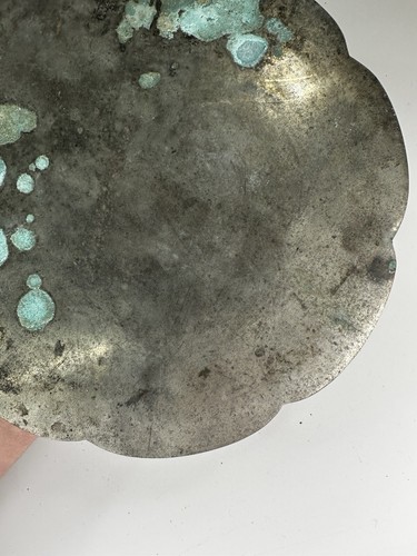 Chinese Tang Dynasty Style Bronze Cloisonné Mirror Archaic Qing Made Inlaid Glas - Picture 11 of 15