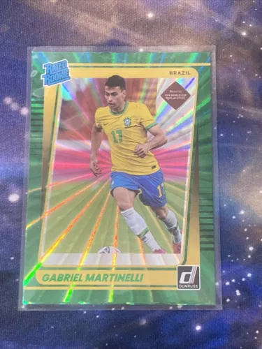 2021-22 Panini Donruss Gabriel Martinelli Green Laser Rated Rookie RC #182 SP