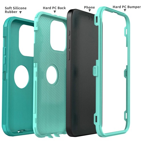 For iPhone 15/15 Plus/15 Pro/Pro Max Case Hybrid Rugged Cover / Screen Protector - Picture 45 of 55