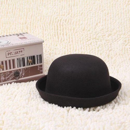 Elegante Flattop Fedora Mütze - Imitation Wolle breite Krempe Damen runde Hüte Kopfbedeckung - Bild 21 von 26