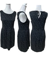 Ann Taylor LOFT Black with White Dots Sleeveless Above the Knee Dress Size SP