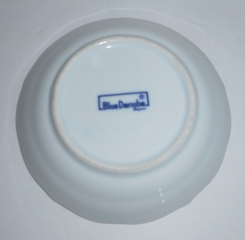 BLUE DANUBE Japan Cup & Saucer Set Porcelain Dish Blue White Rectangle Stamp - Picture 4 of 11