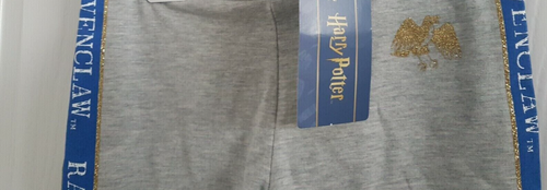 M&S Harry Potter leggings age 7 - 8 yrs Grey with stretch Glitter Side Stripe - Picture 2 of 7