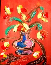 ABSTRACT FLOWERS Modern Abstract   Original Oil Painting  IMPRESSIONIST BF7FR