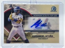 23 Bowman Baseball Bowman Scouts Top 100 Luisangel Acuna Superfractor Auto 1/1