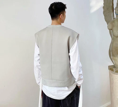 Mens Fashion Kniting Vest Winter Youth Loose Round Collar Sleeveless Casual Tops - Bild 6 von 11