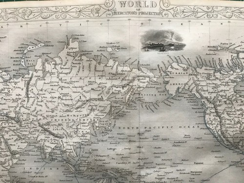 1851 Antique Map; The World on Mercator's Projection - John Tallis / Rapkin - Picture 2 of 6