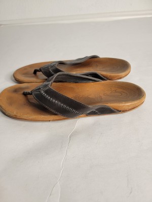 Olukai Brown Leather Thong Flip Flops Sandals Men\'s 15 Olukai Sandals Mens Sz 15 Mea Ola Thong Flip Flop Leather  main image 4