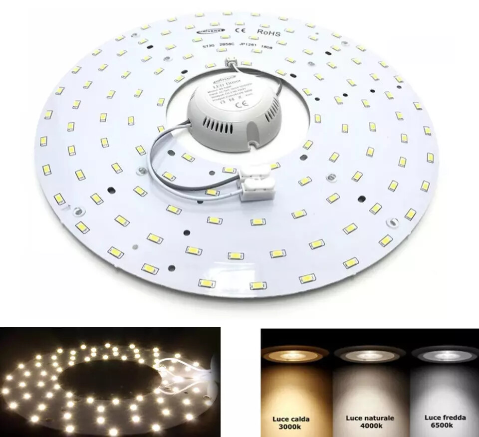MODULO CIRCOLINA LED RICAMBIO PER PLAFONIERA LUCE CALDA 22 W