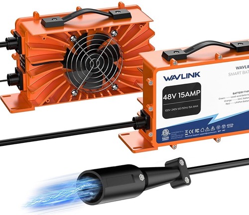 Golf Cart Charger, GS950C - 48V 15A Max, 810W Output, IP67 Waterproof, LiFePO4/N