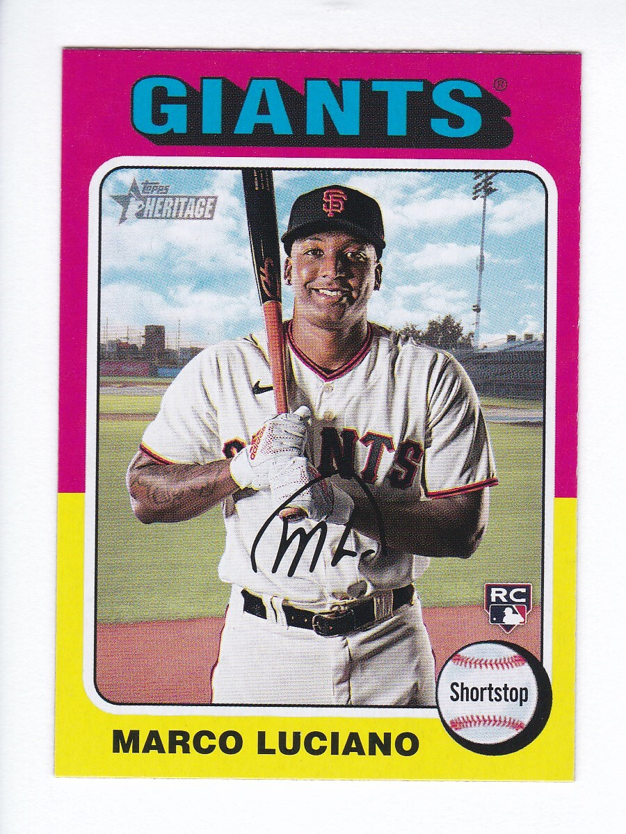 2024 Topps Heritage #391 MARCO LUCIANO RC San Francisco Giants ROOKIE CARD
