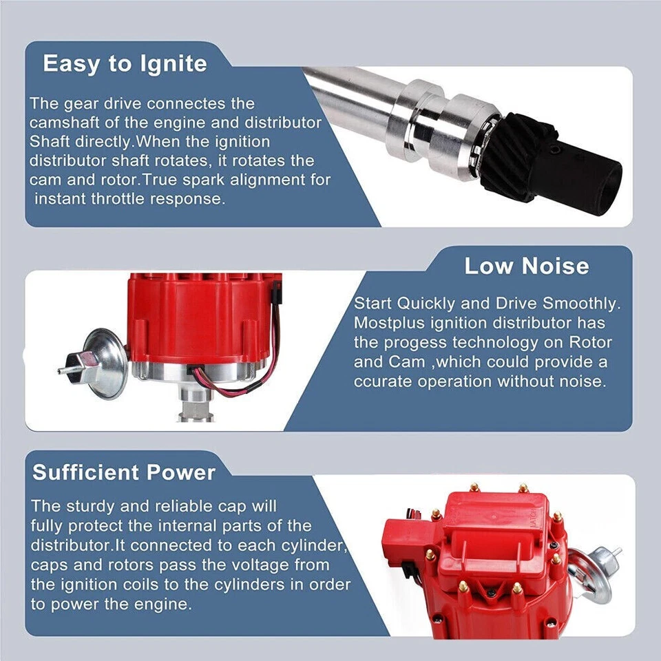 Distribuidor estándar HEI electrónico para Chevrolet/GMC G30 C2500 SBC 350 BBC 454 Foto 3 de 4