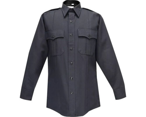 Flying Cross Uniform Mens 17.5 32/ Shirt L/Sleeve Navy Blue Deluxe Tactical