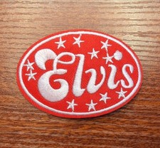 Elvis Patch 3x2.25"  The King of Rock 1950s Music Embroidered Iron On Patch