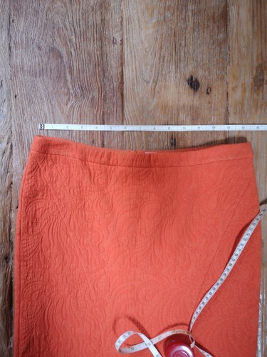 Vintage VERSUS by VERSACE gorgeous lined tangerine orange PENCIL SKIRT waist 28 - Picture 8 of 17