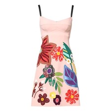 DOLCE & GABBANA Dress Pink Floral Print Spaghetti Strap Mini IT40/US6/S 4430usd