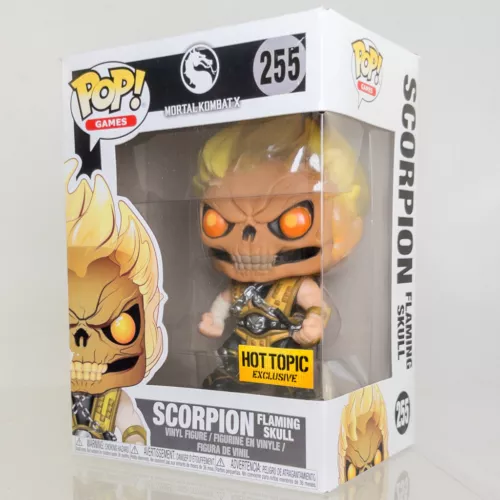 Funko POP! Mortal Kombat Figure - SCORPION (Flaming Skull) #255 (Exclusive) *NM*