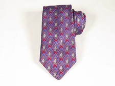NWT Robert Talbott Best of Class Red and Blue Floral Jacquard Pattern Tie, USA