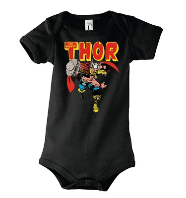 Youth Designz Baby Strampler Mighty Thor Fun Print Body Hulk America Captain 