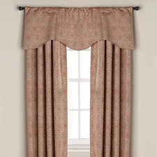 Spice Rust Orange Captiva Scalloped Pleated Window Treatment Valance