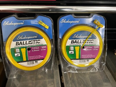 2-pack lot Shakespeare Ballistic Tri Edge .155 x 90' Trimmer Line + Cutter 17469