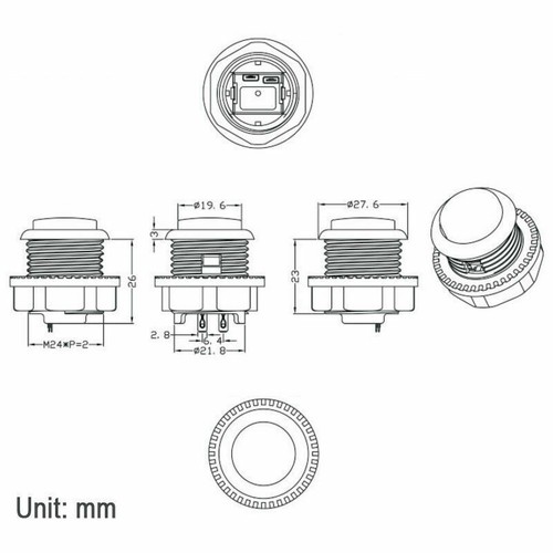 Arcade Game Strengthe Convexit Push Buttons 28mm / 24mm For JAMMA MAME DIY Parts - Picture 4 of 10
