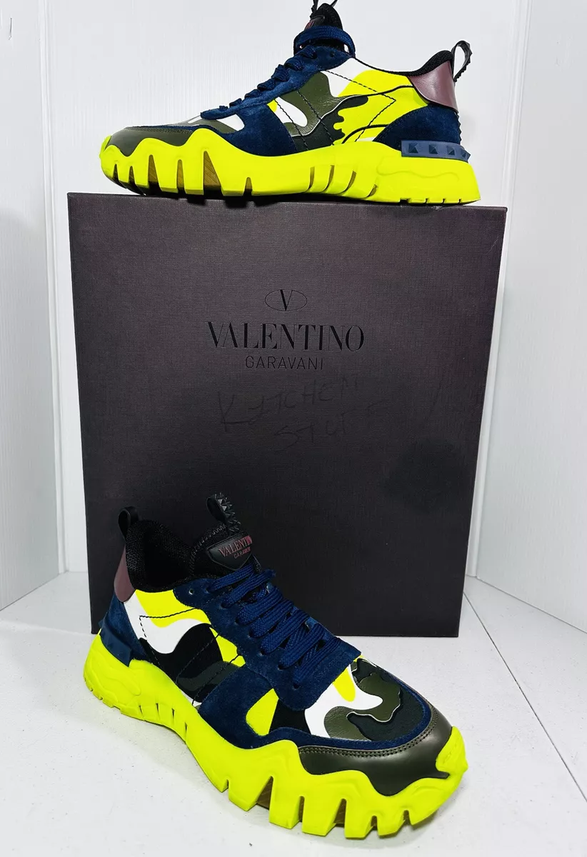 Valentino Garavani Men's Black Gumboy Suede Leather VLogo Sneakers Shoes