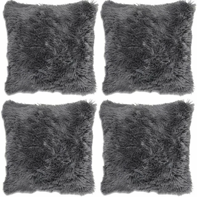 Pink Faux Fur Decorative Cushion Covers