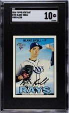 2016 Topps Heritage #705 Blake Snell	Mini SGC 10 GEM MINT Ray's /100 Pop 1
