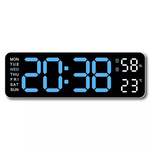 LED Large Digital Wall Desk Clock Desk Alarm Clock Temperature Date Week Display - Picture 14 of 15