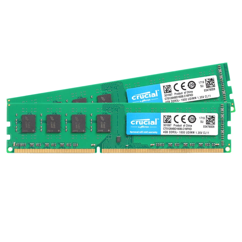 Crucial DDR3 1600MHz 8GB (2x 4GB) PC3-12800 Desktop DIMM 240pin Memory RAM 1.35V - Image 4 of 4