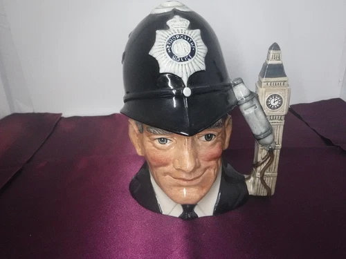 Vintage Royal Doulton Large 7" Character Toby Jug Mug The London "Bobby" D6744