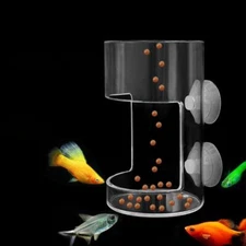 Transparent Suction Cup Feeding Ring Fish Feeder Fish Tank Floating Food Tray