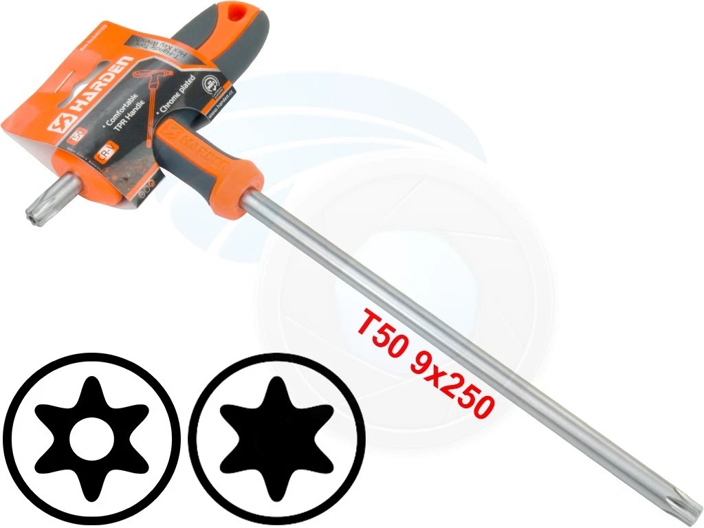 T50 T Handle Torx Security Pin 6 Point Star Key CRV Screwdriver Wrench